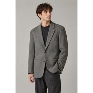 Vintage Enrico Gelinii 100% Pure New Wool Herringbone Blazer Jacket 44 Long